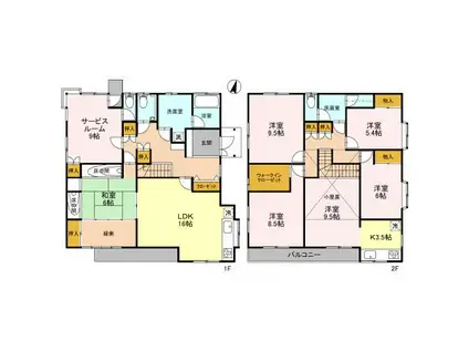 高崎線 本庄駅 徒歩6分 2階建 築33年(4LDK)の間取り写真
