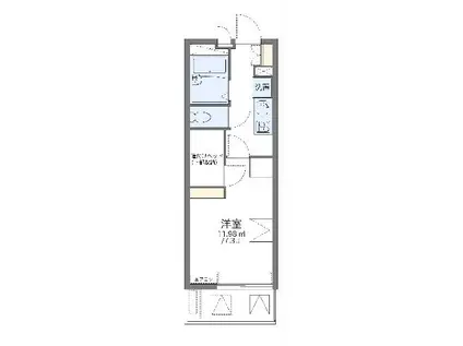 レオパレスグラシアス(1K/2階)の間取り写真