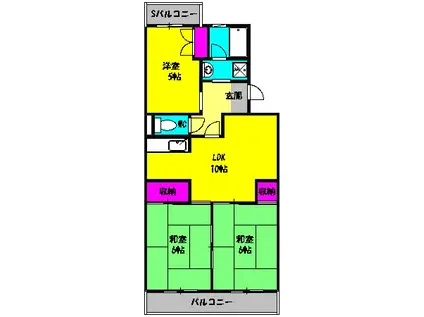 サンパレス湘南Ⅲ(3LDK/2階)の間取り写真