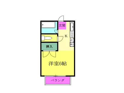サマックスロイヤルKO(1K/2階)の間取り写真