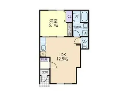 EVOLUTION Ⅱ(1LDK/1階)の間取り写真