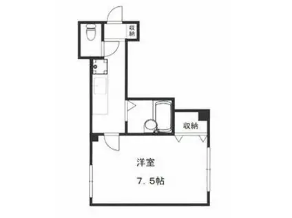神林ビル(1K/1階)の間取り写真