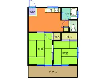 斉栄荘(2DK/1階)の間取り写真