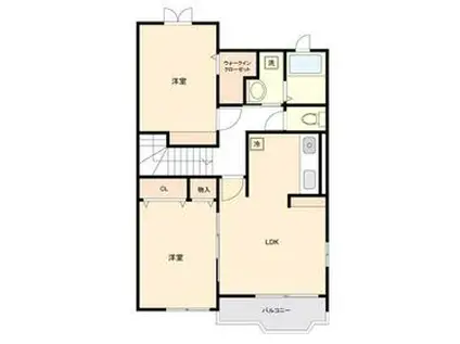 エスタド・ブリッサ Ⅰ(2LDK/2階)の間取り写真