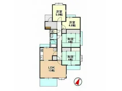佐鳴湖パークタウン3号棟(4LDK/3階)の間取り写真