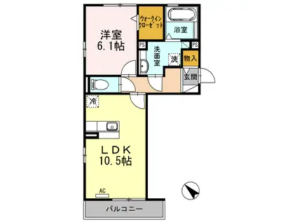 ETERNO(1LDK/2階)の間取り写真