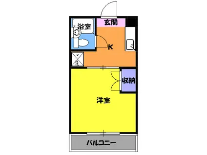 サンビレッジ(1K/2階)の間取り写真