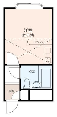 ベルピア浦賀第2(ワンルーム/2階)の間取り写真