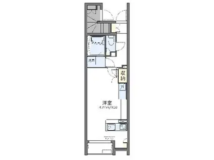 レオネクストボヌールH(ワンルーム/1階)の間取り写真