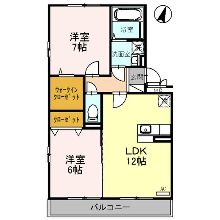 アンクレージュB 3階階 間取り