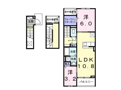 ヒカルサ見付サウスⅠ(2LDK/3階)の間取り写真
