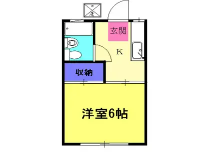 ハイツ杉山(1K/1階)の間取り写真