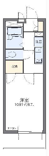 レオパレス代官町(1K/3階)の間取り写真
