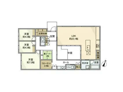 名鉄三河線 三河高浜駅 徒歩10分 1階建 築3年(3LDK)の間取り写真