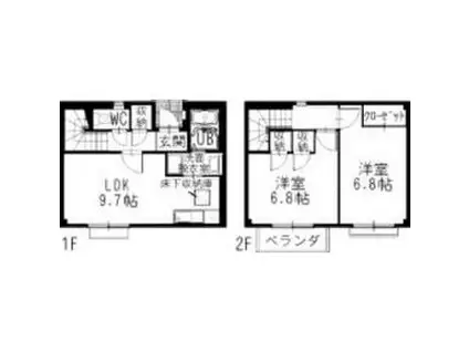 花水木Ⅱ(2LDK)の間取り写真