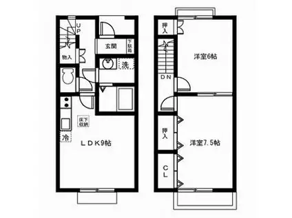 サニーヒル伊藤 A・B(2LDK)の間取り写真