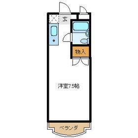 メゾンK(ワンルーム/2階)の間取り写真