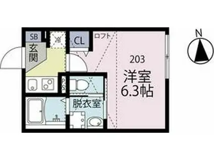藤崎4丁目アパート(1K/2階)の間取り写真