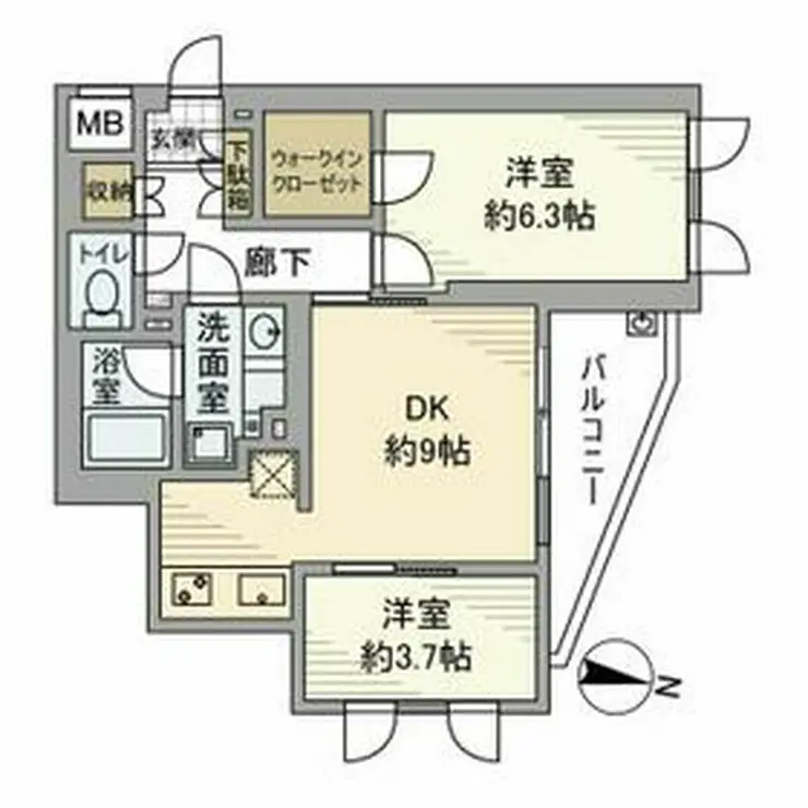 フィールM西新宿 2階階 間取り