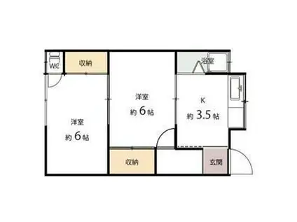 中里文化3号棟(2K/2階)の間取り写真