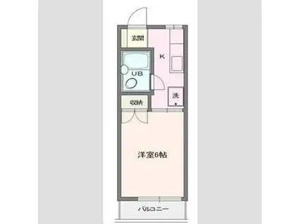 町保コーポ(1K/1階)の間取り写真