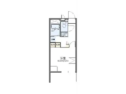 レオパレスカトレア(1K/2階)の間取り写真
