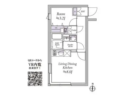 アトリオフラッツ清澄白河(1LDK/4階)の間取り写真