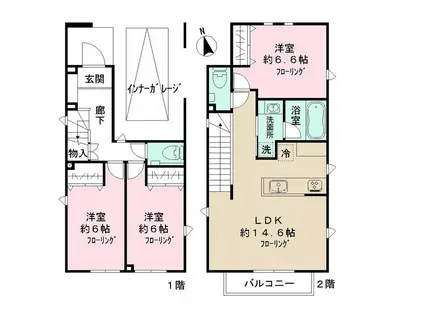 京王電鉄京王線 下高井戸駅 徒歩5分 2階建 築1年(3LDK)の間取り写真