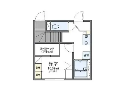 レオパレスSUZUKIⅡ(1K/1階)の間取り写真
