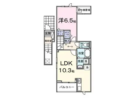 プリムローズⅡ(1LDK/2階)の間取り写真