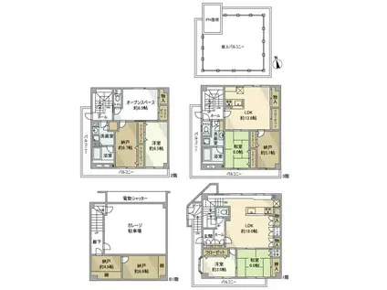 東武鉄道東上線 上板橋駅 徒歩7分 3階建 築30年(4LDK)の間取り写真