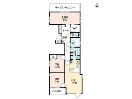 URNA SANDS(3LDK/5階)の間取り写真