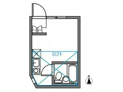 ロマネーゼ(ワンルーム/2階)の間取り写真