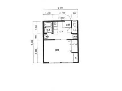 メゾンブラット(1DK/2階)の間取り写真