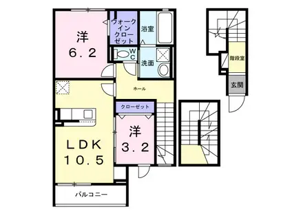 ドルチェビータ Ⅲ(2LDK/3階)の間取り写真