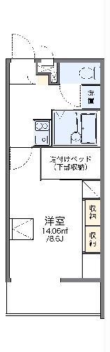 レオパレス不動塚Ⅱ(1K/2階)の間取り写真