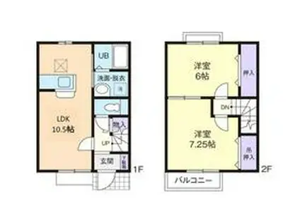 下妻リーズホールドⅡ(2LDK/1階)の間取り写真