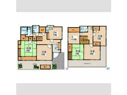東京地下鉄丸ノ内線 新中野駅 徒歩7分 2階建 築53年(5SDK)の間取り写真