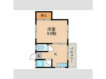 青山コーポ(1K/2階)の間取り写真