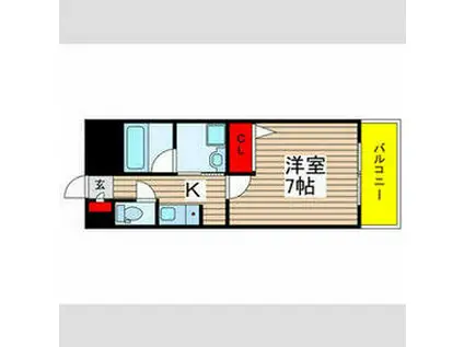 アヴェニール京成大久保(1K/4階)の間取り写真