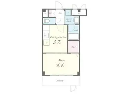 ベルデュール楓(1DK/1階)の間取り写真