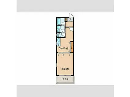 サンプランドール(1DK/1階)の間取り写真