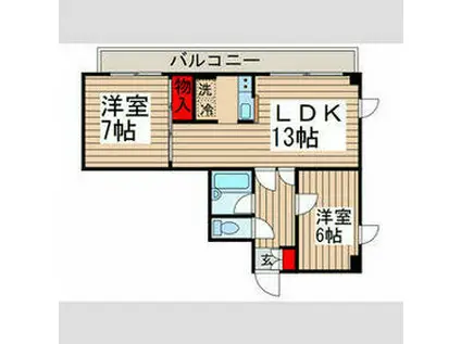 グランドパレス蘇我(2LDK/2階)の間取り写真