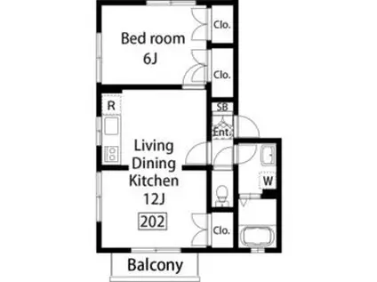 ルミエールMⅡ(1LDK/2階)の間取り写真