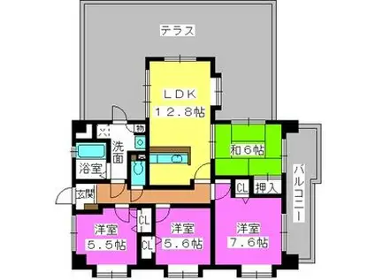 プレステージ和白Ⅴ(4LDK/8階)の間取り写真