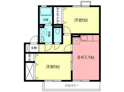 エクセルウィンズII(2DK/2階)の間取り写真