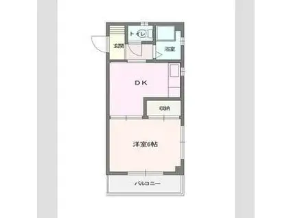 第一ジュネス倉田(1DK/4階)の間取り写真