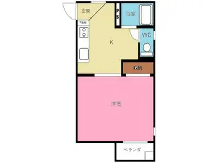 ラーゴムヒュース(1K/1階)の間取り写真