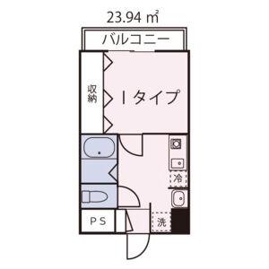ドミール今池(1K/5階)の間取り写真