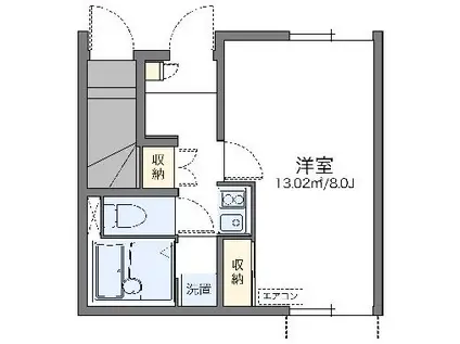 レオネクスト上塩田(1K/1階)の間取り写真
